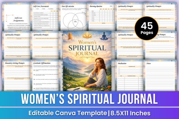 Download Women’s Spiritual Journal Canva Template - Spiritual journal Collection
