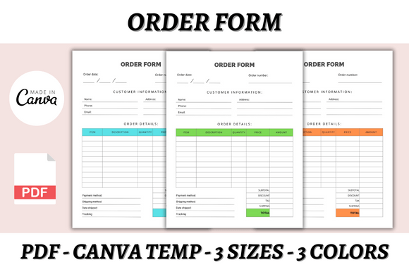 Download Order Form Canva Template - Order form canva Collection