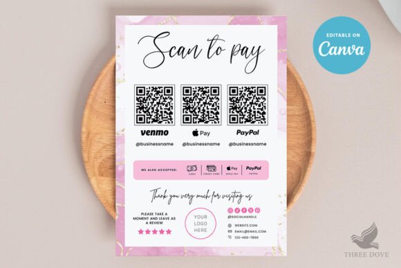 Download Editable Pink Scan to Pay Template - Premium Resources