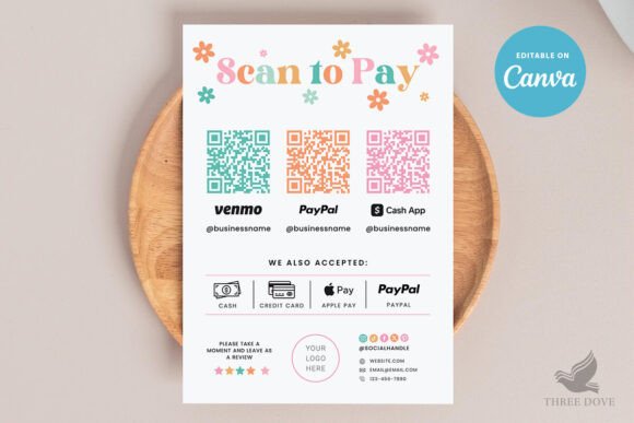 Download Editable Retro Scan to Pay Template - Scan to pay Collection