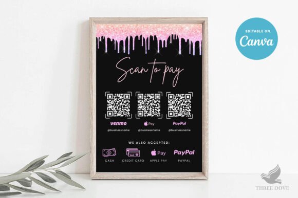 Download Dark Theme Glitter Scan to Pay Template - Scan to pay Collection
