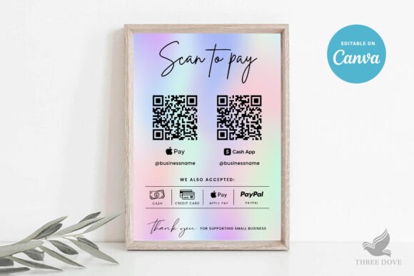 Download Editable Colorful Scan to Pay Template - Scan to pay Collection