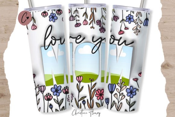 Download Inflated Love You Mom Canva Tumbler Wrap - Mom canva Collection