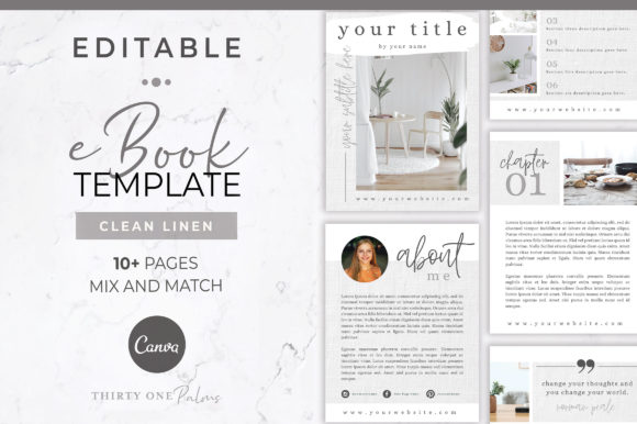 Download EBook Template for Canva | Linen - Ebook template Collection