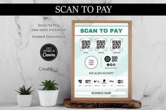 Download Editable Canva Scan to Pay Template - Scan to pay Collection