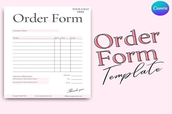 Download Order Form Canva Template - Order form canva Collection