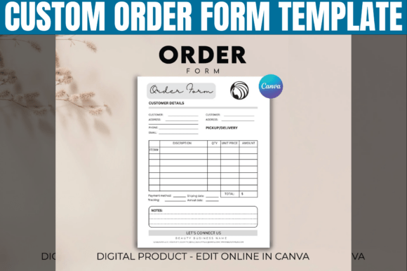 Download Custom Order Form Canva Template - Order form canva Collection