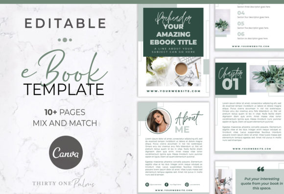 Download EBook Template for Canva | Eucalyptus - Ebook template Collection