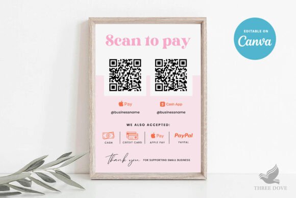 Download Editable Retro Scan to Pay Template - Scan to pay Collection